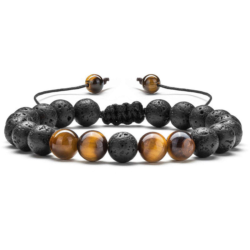 Luxury Tiger Eye & Black Agate Couple Bracelets – Stylish & Protective