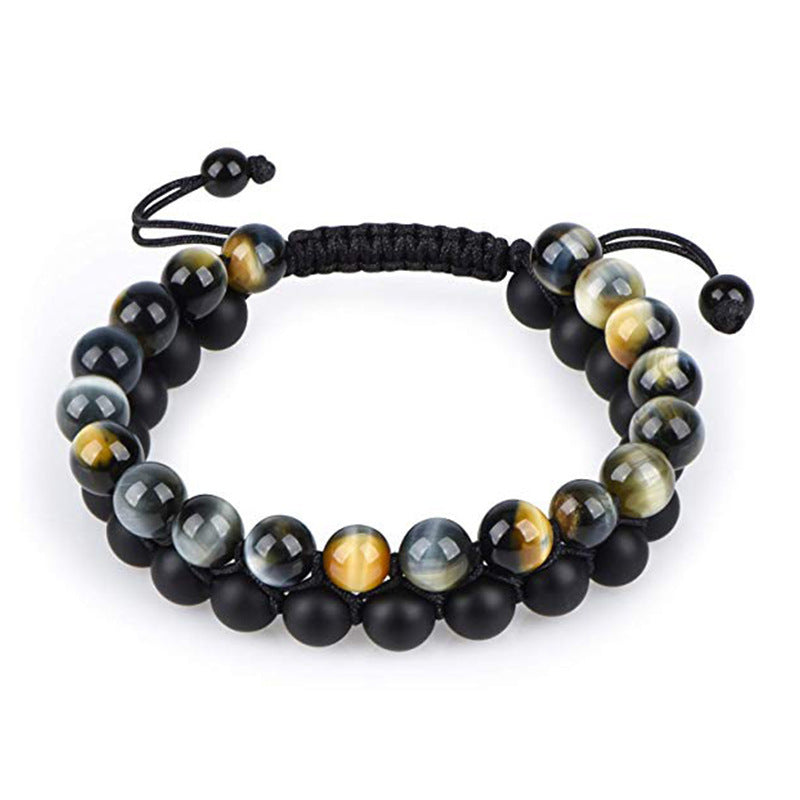 Luxury Tiger Eye & Black Agate Couple Bracelets – Stylish & Protective