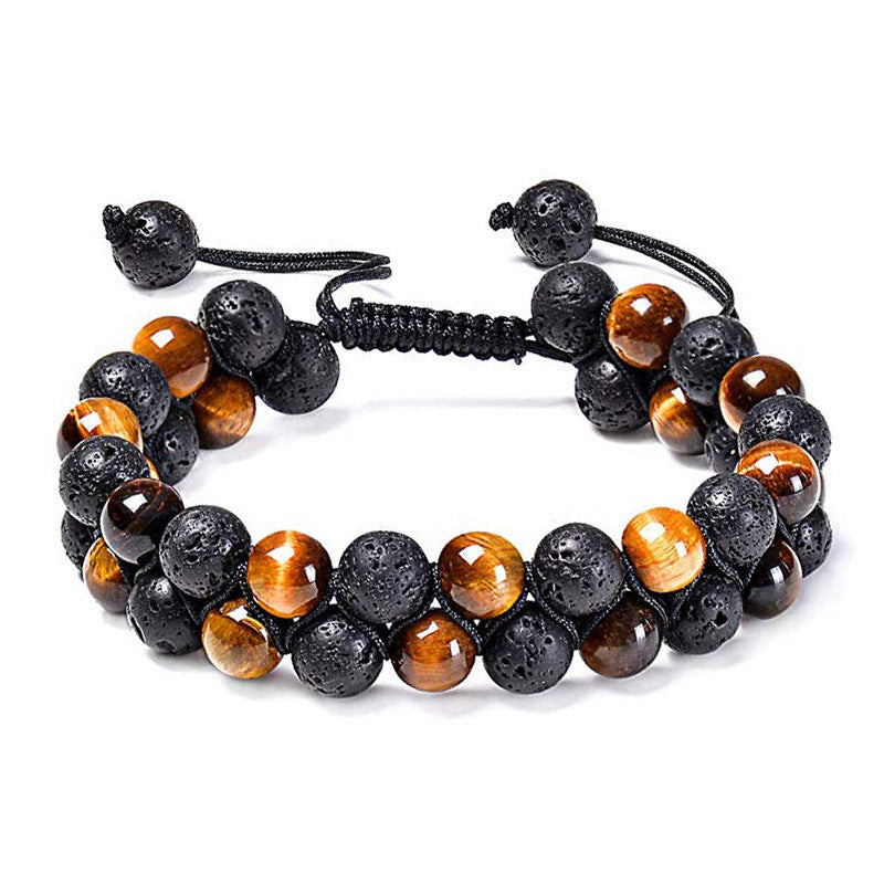 Luxury Tiger Eye & Black Agate Couple Bracelets – Stylish & Protective